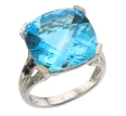 Кольцо с бриллиантом, сапфиром и топазом RIJ3005-55K-W 2009 г инфо 6357r.