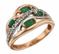Кольцо с бриллиантом и изумрудом RHZN2925-32DQ-R 2007 г инфо 6389r.