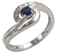 Кольцо с бриллиантом и сапфиром RHIN3105-55DQ-W 2010 г инфо 6529r.