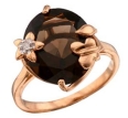 Кольцо с бриллиантом и раухтопазом CR05-44196-37-R 2009 г инфо 6565r.