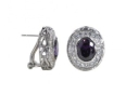 Серьги, серебро 925, аметист синт, циркон 005 01 21sp-00152 2010 г инфо 11630r.
