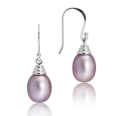 Серебряные серьги с лавандовым жемчугом Nasonpearl СКС4 8 2010 г инфо 12439r.