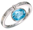 Кольцо с бриллиантом и топазом CR05-36691-76BL-W 2009 г инфо 12453r.