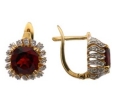 Серьги с бриллиантом и гранатом KE05-52555-33S-Y 2009 г инфо 12462r.